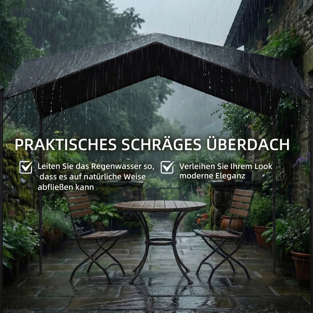 Pergola da giardino 3x3m con tetto a capanna ¨C zephmum ¨C grigio antracite in alluminio