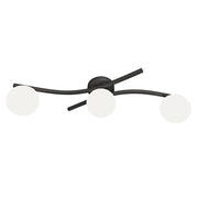 Lampada a sospensione Opus in acciaio nero opaco e vetro opalino