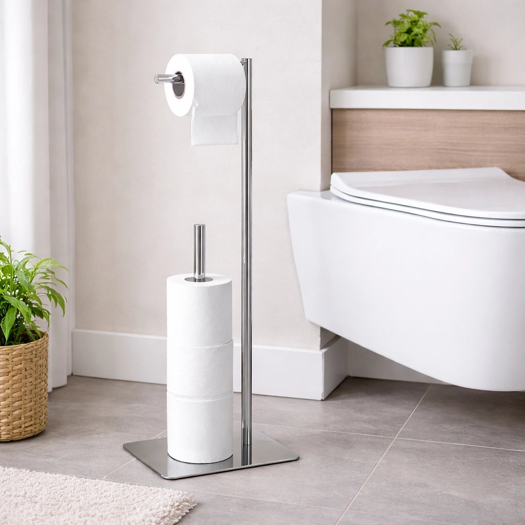 Piantana Porta Rotolo Porta Asciugamani da Bagno Porta Carta Igienica 87747