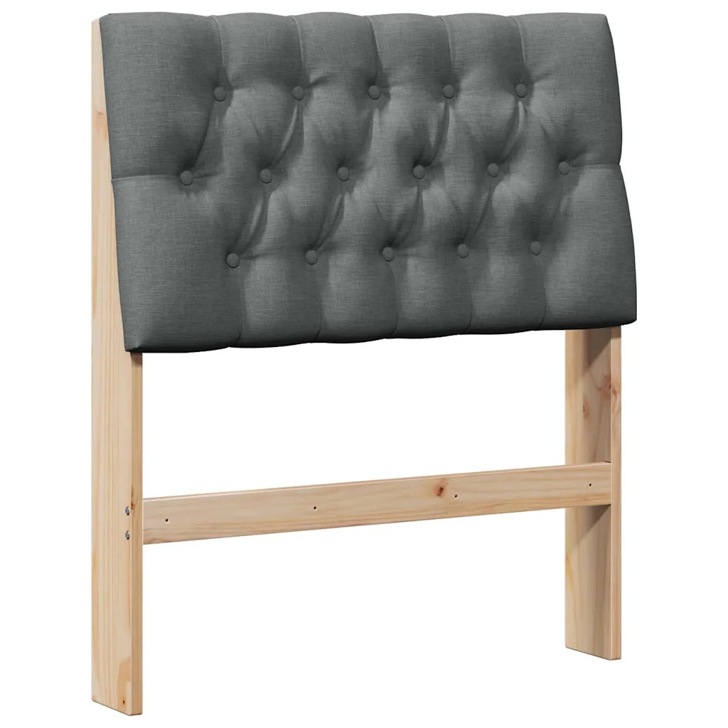 Testiera | Testata imbottita Grigio scuro 80 cm Pino massello