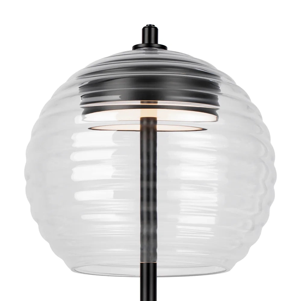 Maytoni Lampada da tavolo moderna Mystic 1 luce LED integrato nero metallo vetro