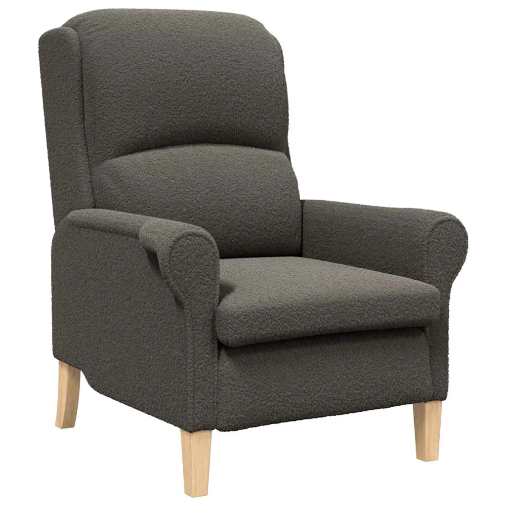 Poltrona | Sedia Relax Grigio scuro Tessuto Sherpa morbido