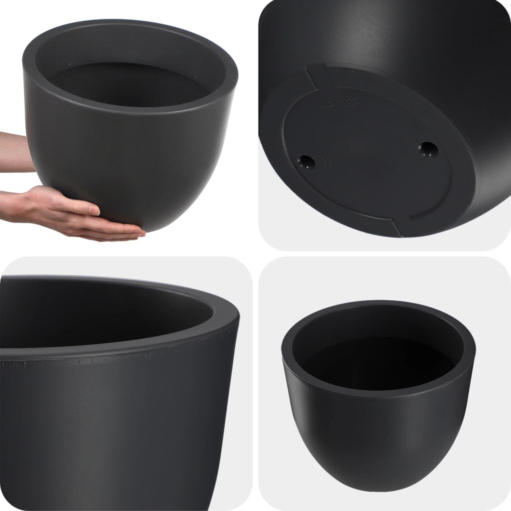 Vaso da fiori KADAX, copertura per vaso da giardino, rotondo, 30 cm, antracite