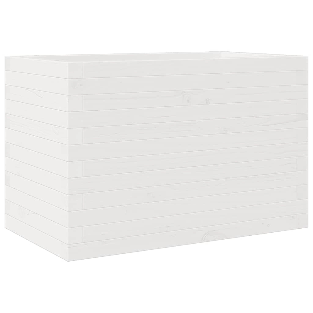 Fioriera rialzata per piante fiori patio giardino 70 x 40 x 45,5 cm legno di pino massiccio bianco 02_0037779