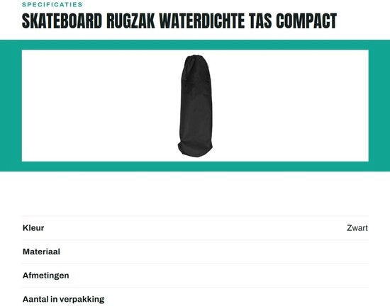 Zak per skateboard con materiali impermeabili - opzionabile per la ripiegatura - adatto per skateboard fino a 85,5 cm - compatta - ideale come regalo per gli appassionati di skateboard - materiale: canapa/nylon - modello per skateboard
