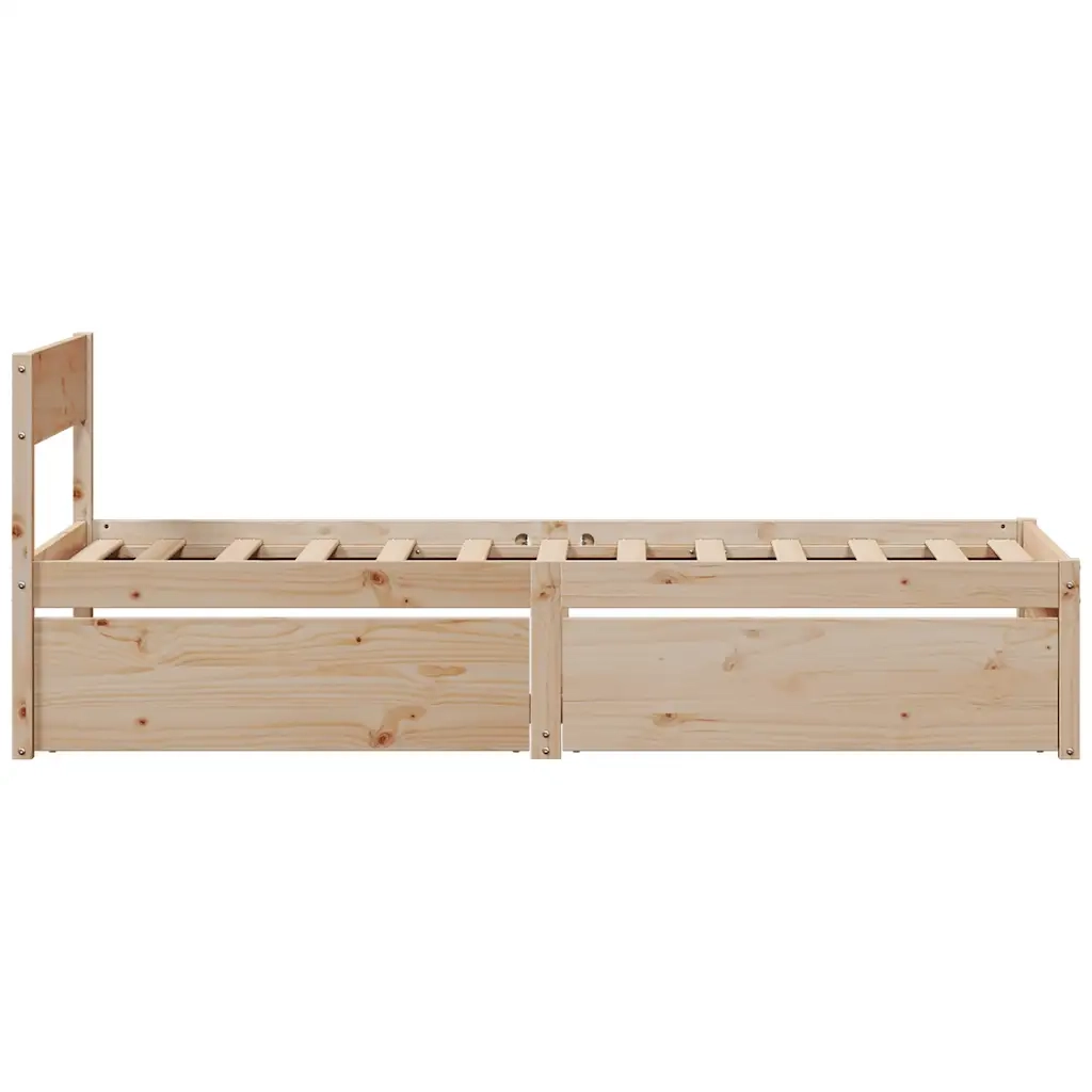 Letto senza Materasso 90x200 cm in Legno Massello di Pino