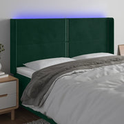 Testiera a LED Verde Scuro 203x16x118/128 cm in Velluto 3123977