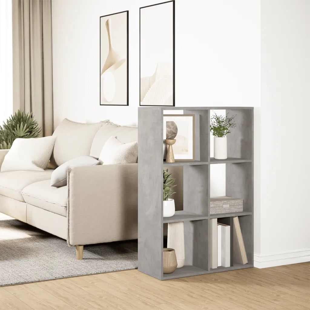 Libreria Divisorio Grigio Cemento 69,5x29x103,5cm in Truciolato 858015