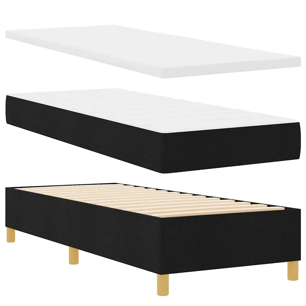 Letto a Sorgente LED con materasso Nero 80 x 200 cm Tessuto 3343133