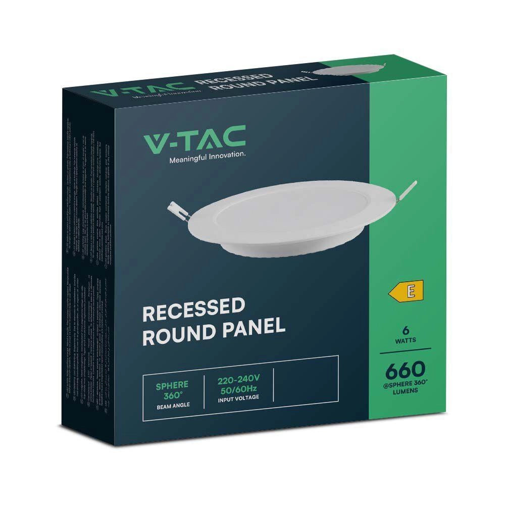 Faretto LED incasso V-TAC 6W tondo 3000K 660lm bianco