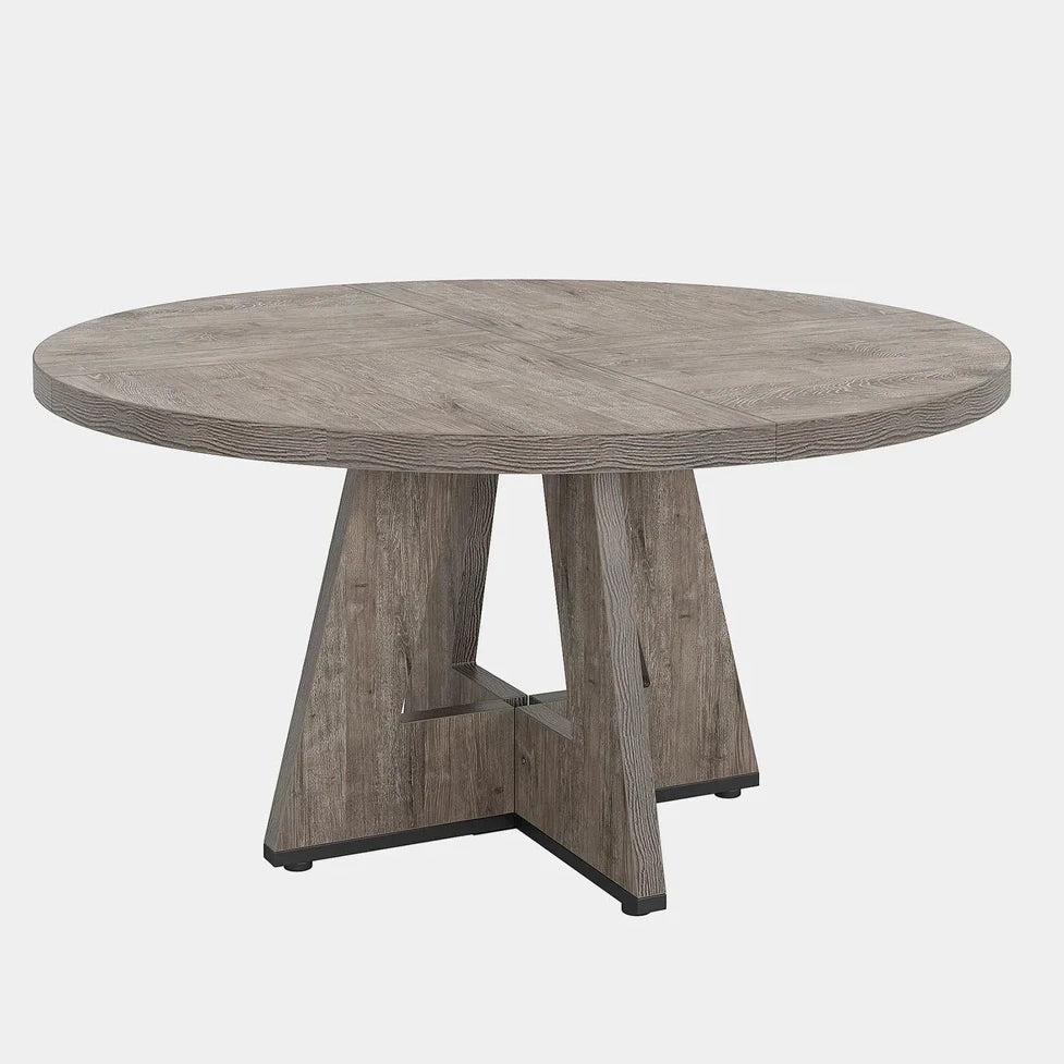 Tavolo da pranzo rotondo 120 cm in legno ingegnerizzato; grigio