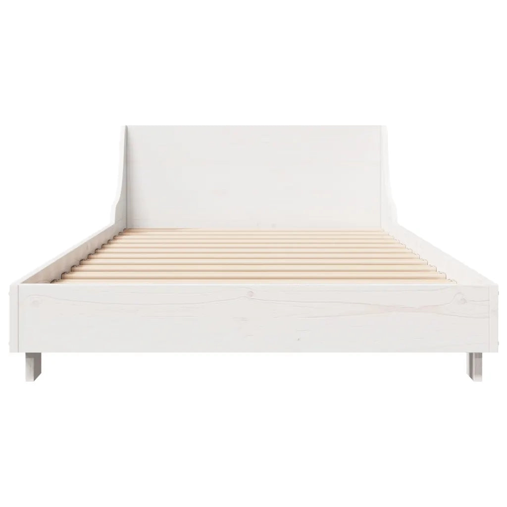 Letto senza Materasso Bianco 90x200 cm Legno Massello di Pino 850738