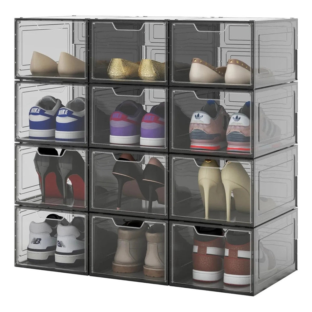 Trade Shop - Box Contenitore Per Scarpe Calzature Scatola Portascarpe Impilabile 34x25x18.4cm 87649 -