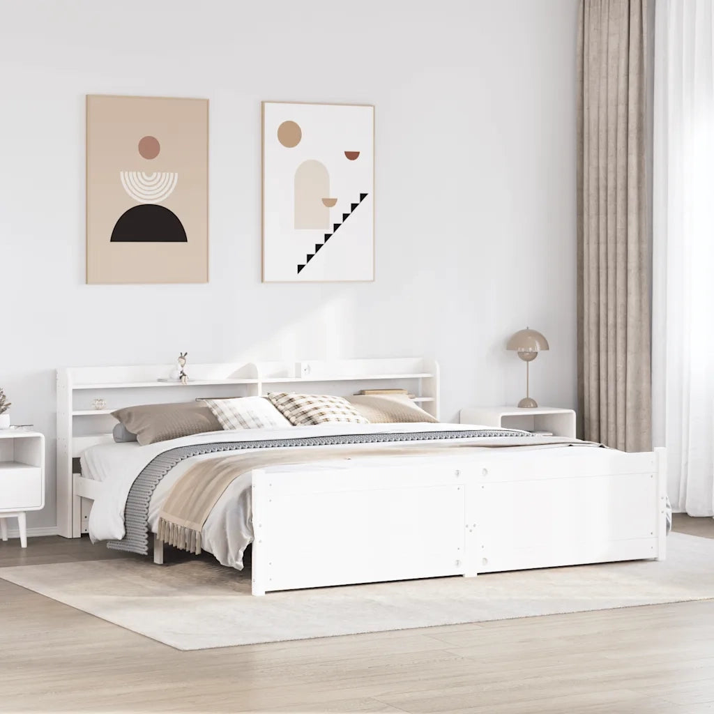 vidaXL Giroletto con Testiera senza Materasso Bianco 180x200 cm