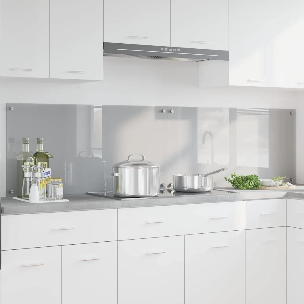 Rivestimento da Cucina 2 pz-Set di 2 Paraschizzi per Cucina Grigio chiaro 100 x 50 cm