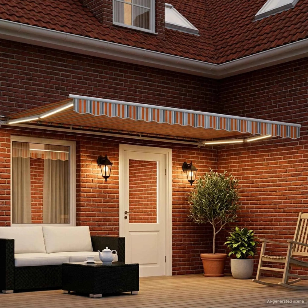 Tettuccio Elettrico Retrattile Blu, Arancione, Bianco 5 × 3,5 m 3421456