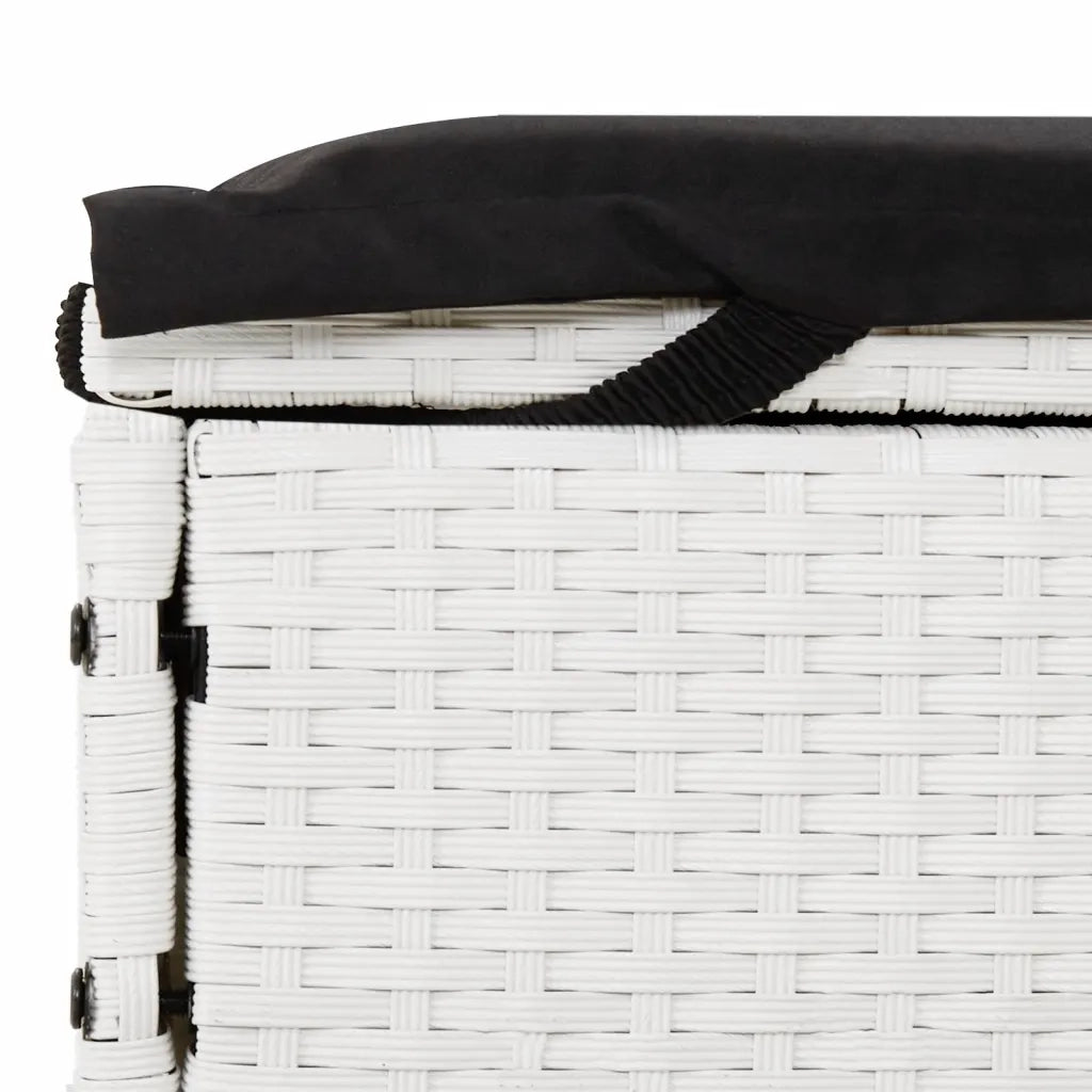 Lettino Prendisole | Sdraio da giardino | Lettino da sole 2 Persone con Cuscini Bianco in Polyrattan