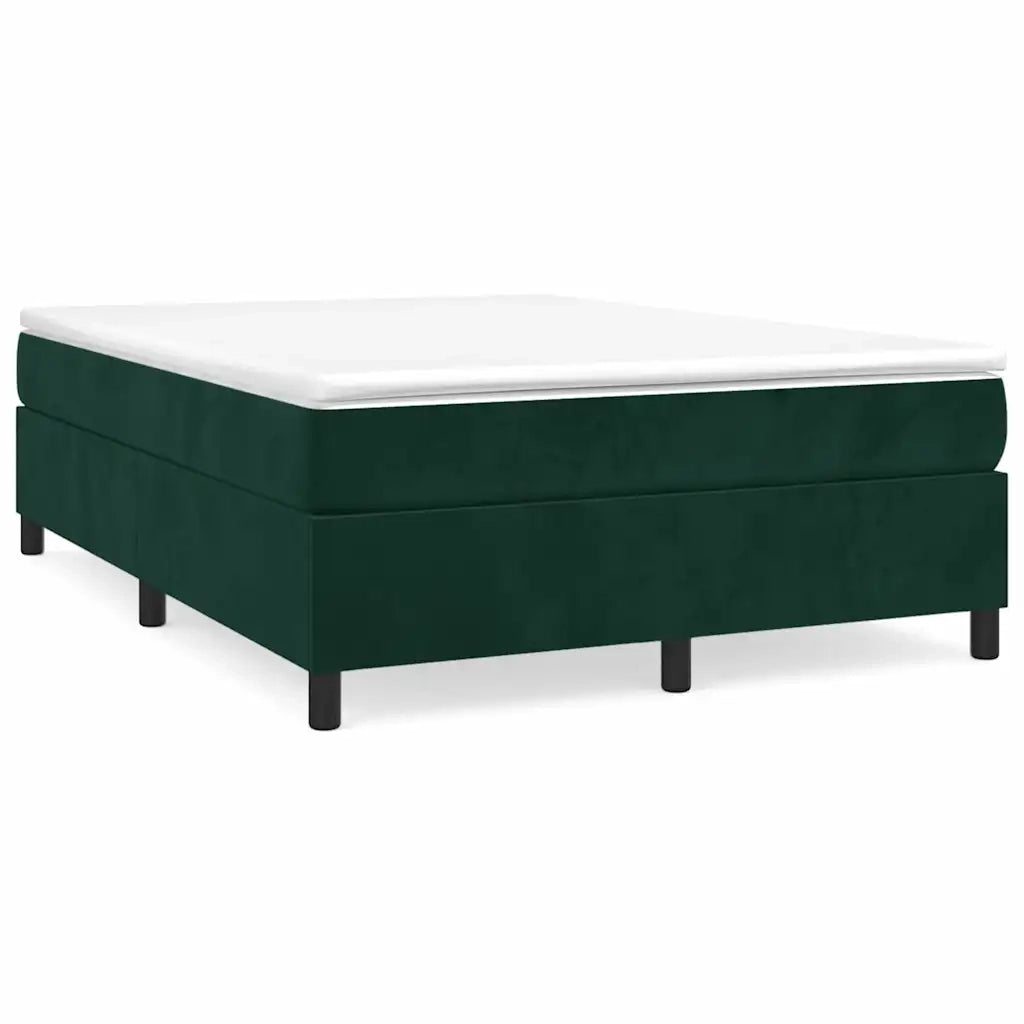 Giroletto a Molle con Materasso Verde Scuro 140x200 cm Vellutocod mxl 123852