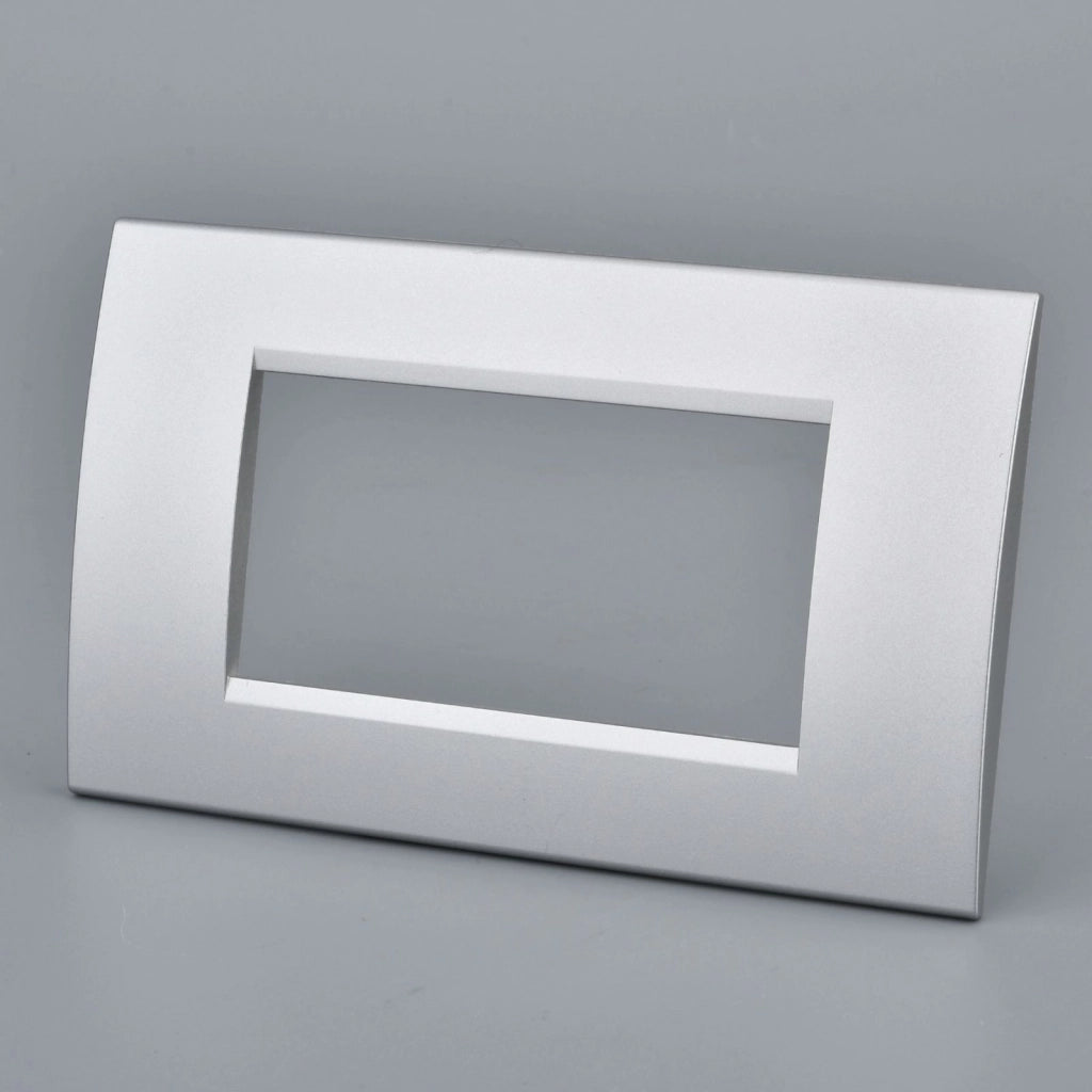 Placca Plastica Quadrata MBL 4M Grigio Compatibile Bticino Living BLN89406