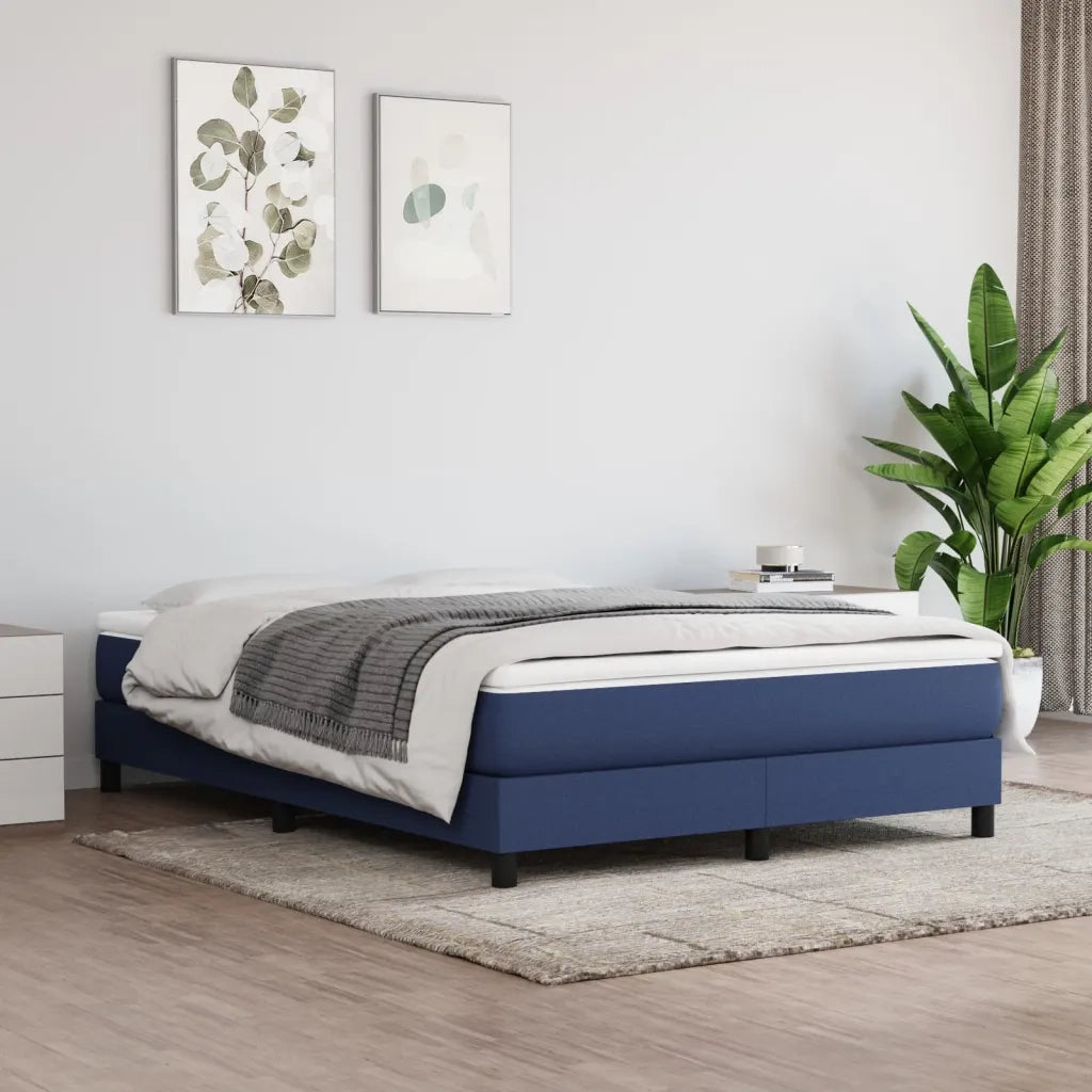 Struttura Letto a Rete a Molle-Giroletto Blu 140x190 cm in Tessuto 545734