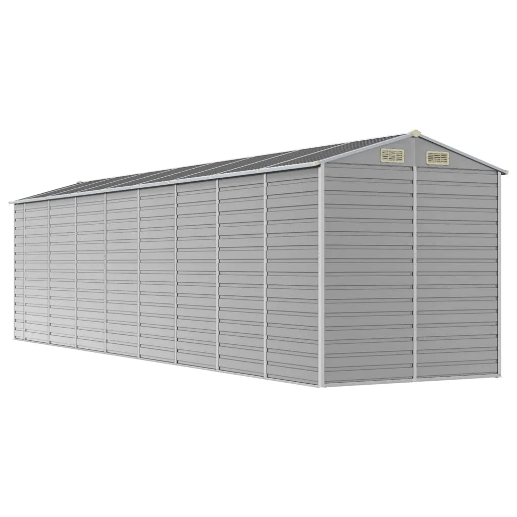 Casetta da giardino grigio chiaro 191x725x198 cm in acciaio zincato 3188249