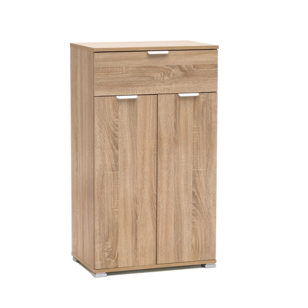 Armadietto da Bagno con due ante e un cassetto in Legno Composito cm 60x38x103 - SILAS