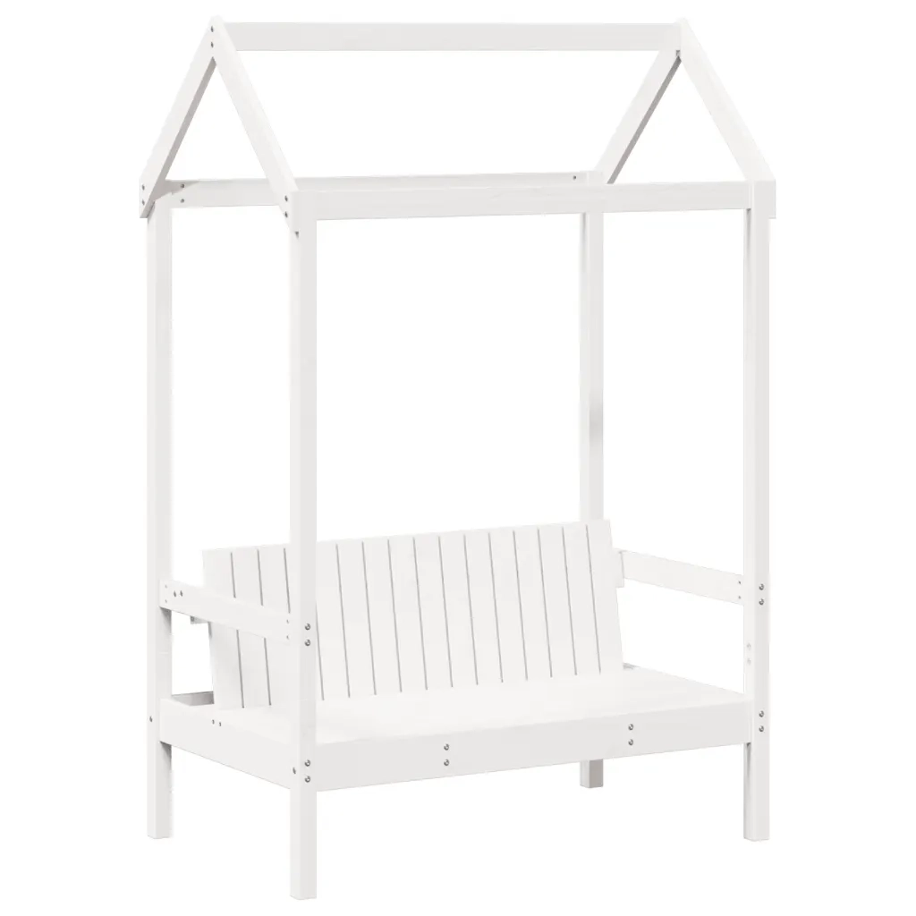 Set Dormeuse e Panca con Tetto Bianco 80x200cm Massello Pino