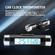 Termometro Clip-On per Auto con Display LCD, Monitor di Temperatura e Illuminazione a LED Blu, Accessorio per Veicoli.