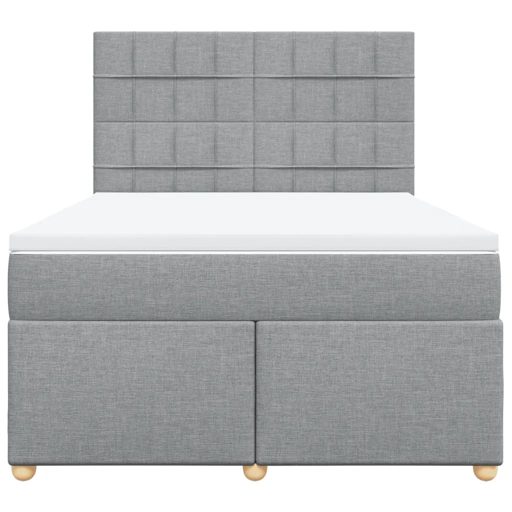 vidaXL Giroletto a Molle con Materasso Grigio Chiaro 140x190cm Tessuto