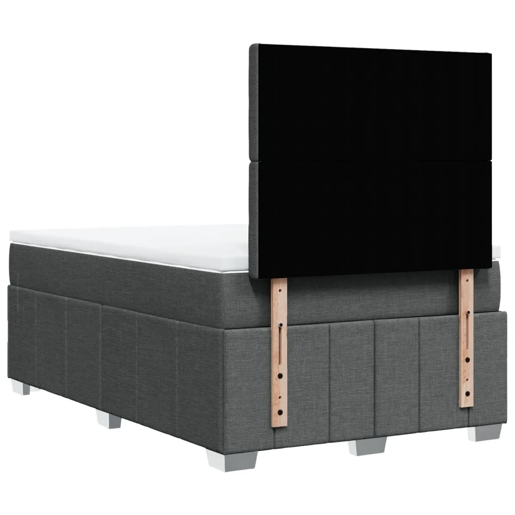 Giroletto a Molle con Materasso Grigio Scuro 120x200 cm Tessuto 3293950