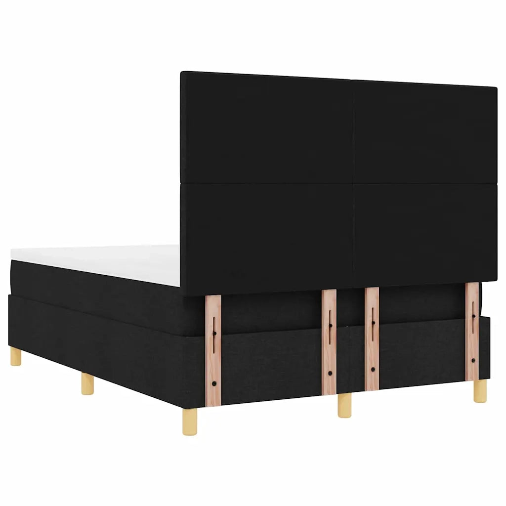 Letto a Sorgente LED con materasso Nero 140 x 190 cm Tessuto 3343098