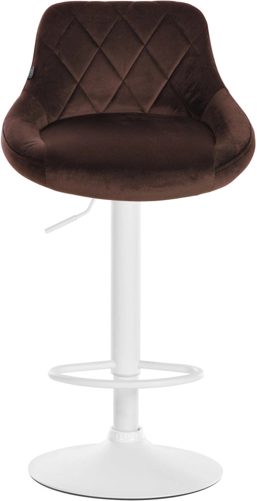 Sgabello da bar Lazio Velvet marrone,bianco
