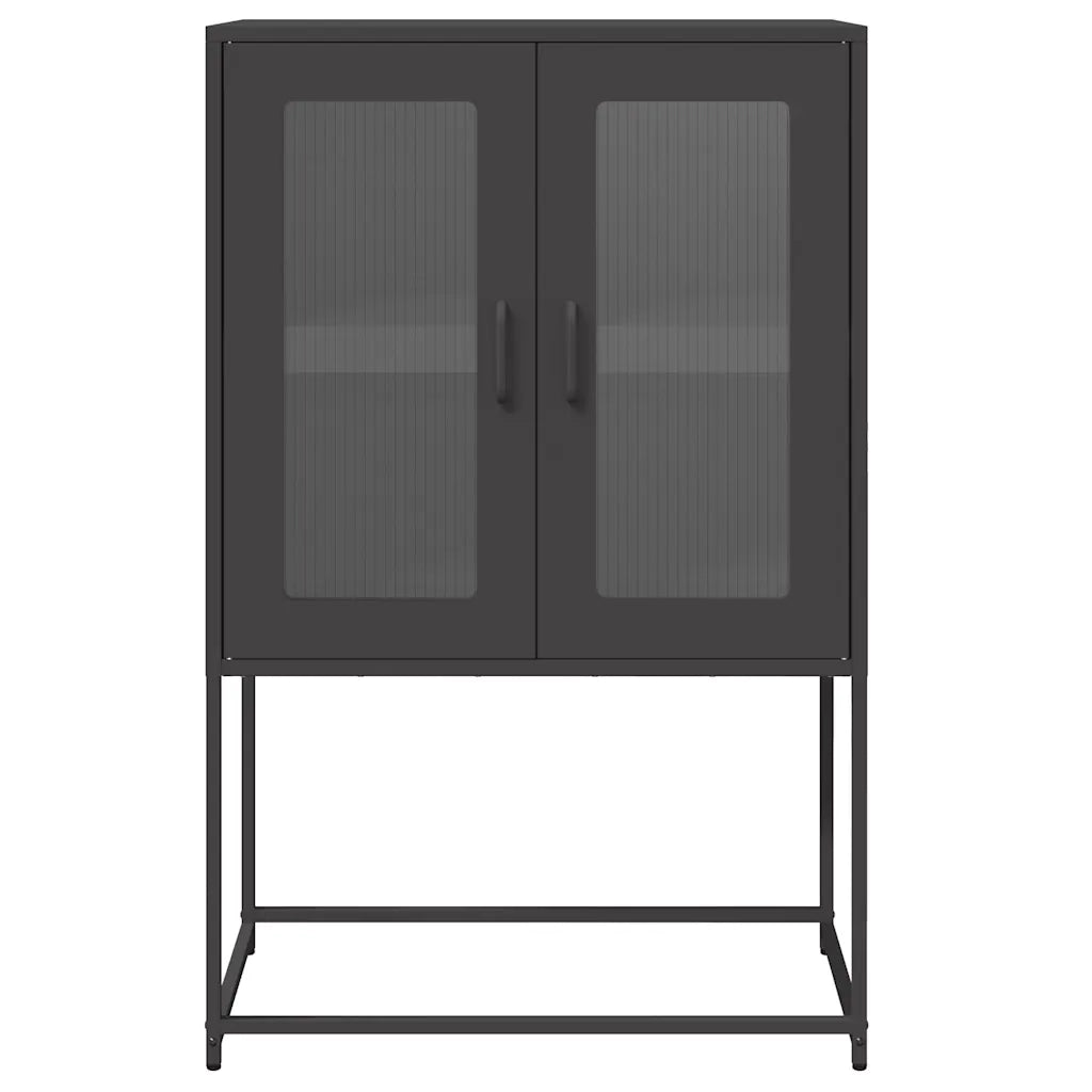 Credenza Nera 68x39x107 cm in Acciaio