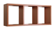 Mensola Rettangolare 3 Scomparti da Parete 70x30x15.5 cm in Fibra di Legno Tristano Ciliegio