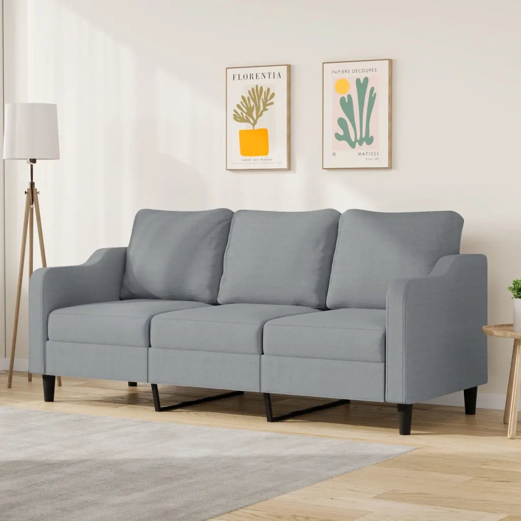 Divano | Divano da soggiorno | Sofa a 3 Posti Grigio Chiaro 180 cm in Tessuto