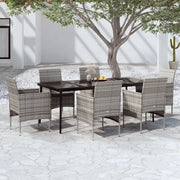 Set da Pranzo da Giardino 7 pz con Cuscini Grigio e Nero cod mxl 41979