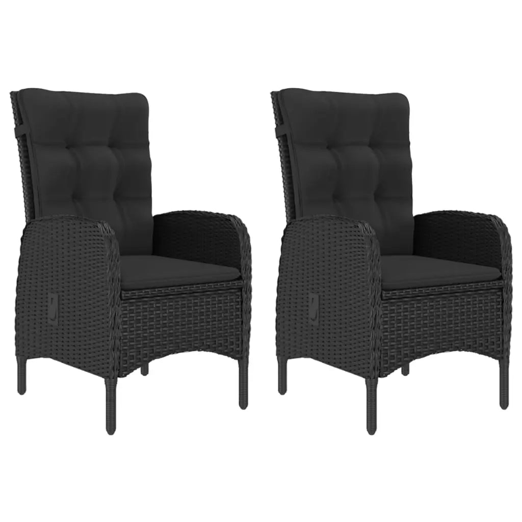 Set Mobili da Pranzo per Giardino 3 pz Nero cod mxl 36982