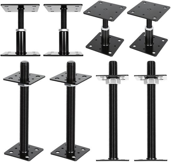Sostegno per paletta regolabile in altezza per varie applicazioni all'aperto nero 30-250 mm 4PCS