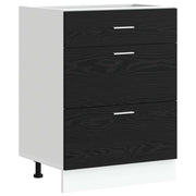 Pensile da cucina | Base per Cucina Rovere Nero 60 x 46 x 81,5 cm Legno multistrato