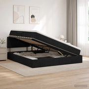 Letto con contenitore LED e materasso Nero 140 x 190 cm Tessuto 3459125