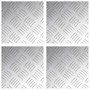 Gradini per Scale Quadrato 4 pz | Tappetini per scale autoadesivi Argento 20 x 20 cm Alluminio