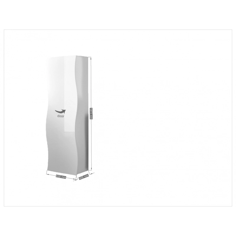 Armadio Onda 1 Anta – 63x187,2x40 – Bianco Lucido