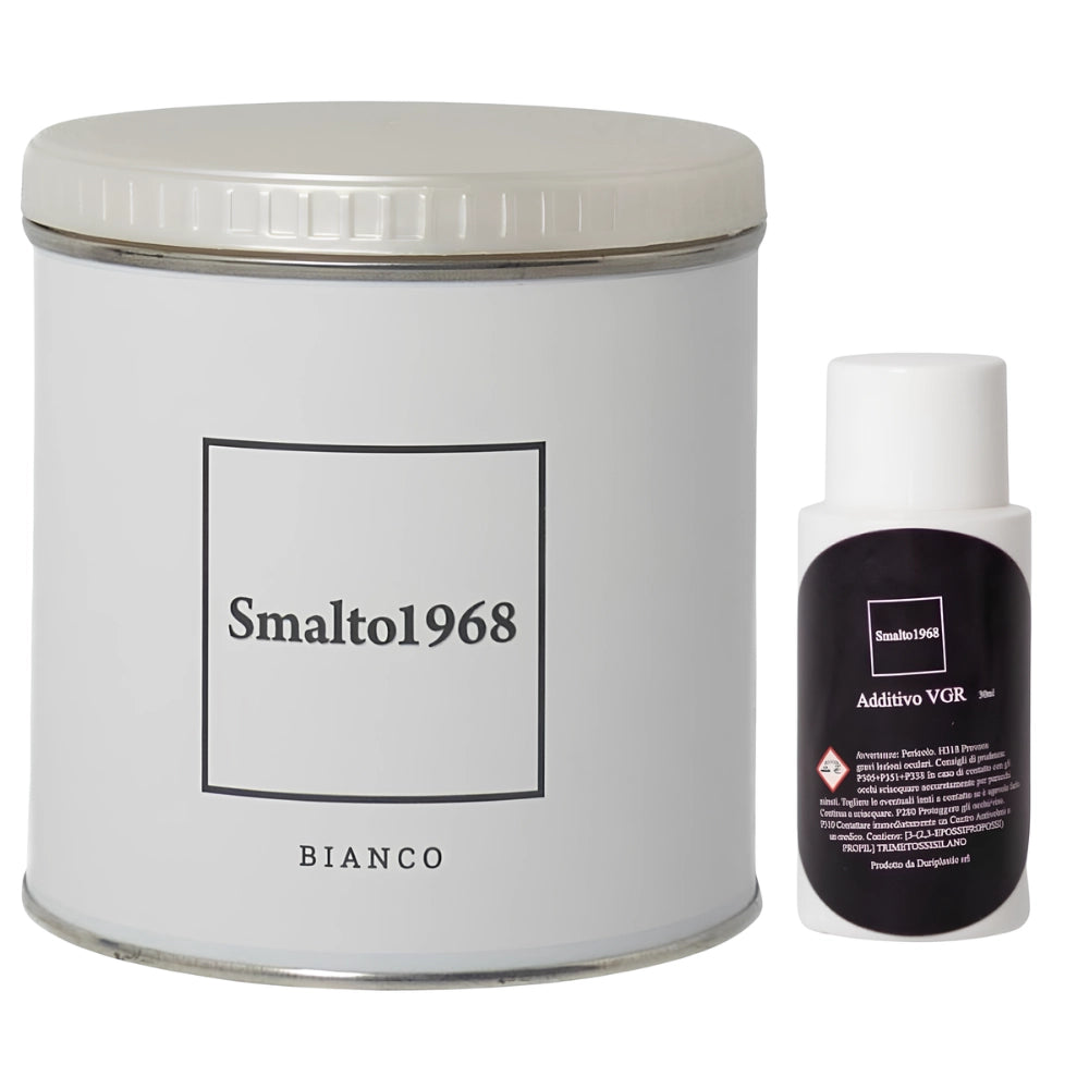 Smalto1968 base acqua vgr piastrelle ceramiche supporti difficili l 0.5 *** colore- bianco, confezione 1