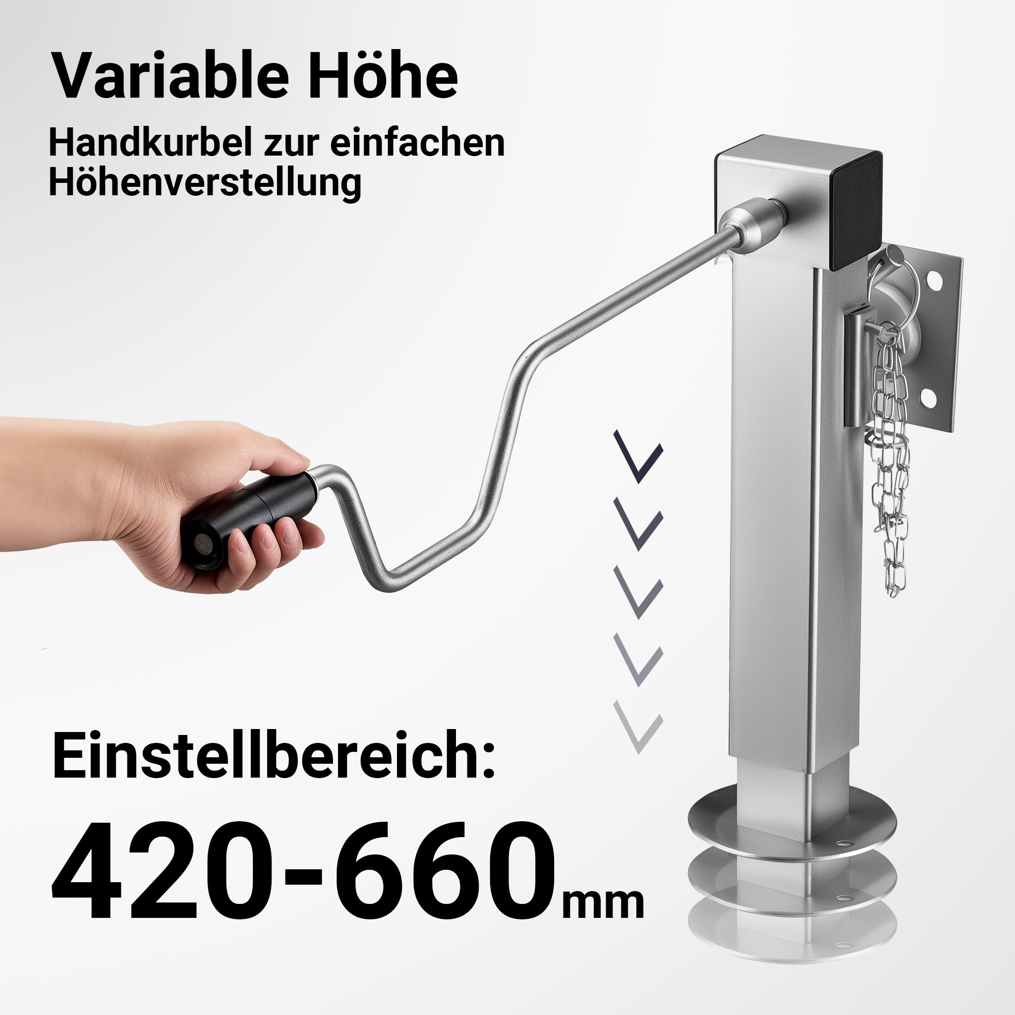 Stabilizzatori rimorchio, Set 2 piedi di supporto pieghevoli max 1350 kg a piede