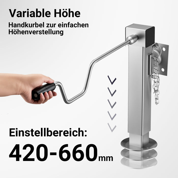 Stabilizzatori rimorchio, Set 2 piedi di supporto pieghevoli max 1350 kg a piede