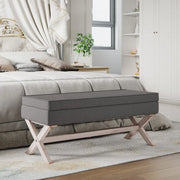 Sgabello Portaoggetti Grigio Scuro 110x45x49 cm in Tessuto 344523