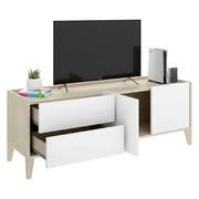 Waynes, Mobile Porta tv 2 Cassetti, 39x129x50h cm Bianco
