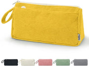 Etui in Corduroy con Grande Capacità, Organizzatore per Scuola, per Ragazze e Adolescenti | Etui per Ragazze e Adolescenti (Giallo)
