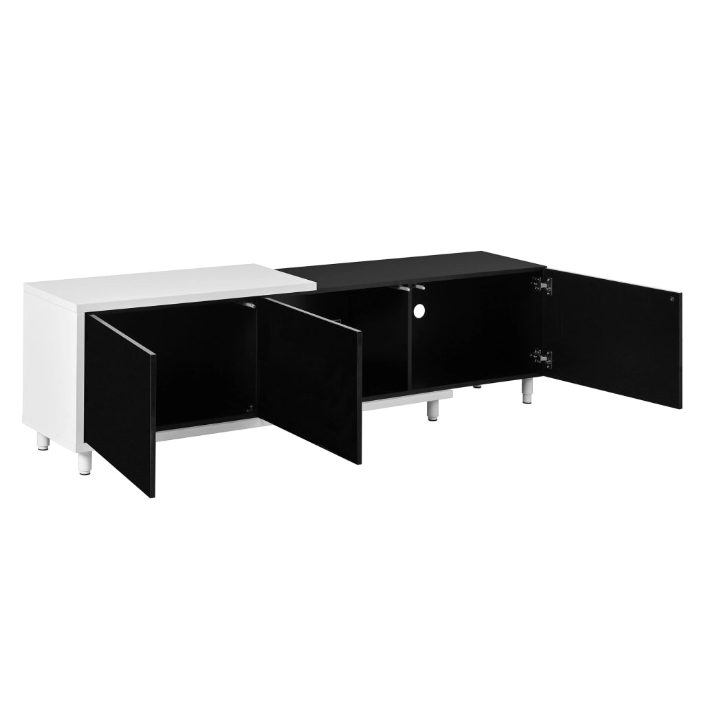 Mobile TV allungabile bianco e nero 258 cm
