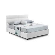 Letto Matrimoniale Bedero, Letto Matrimoniale Materasso Incluso Made in Italy, Bianco
